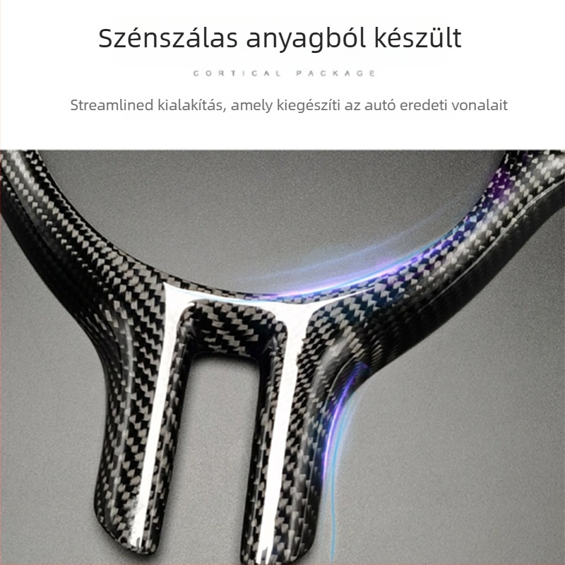 Kormánykerék díszborítás, szénszálas, kompatibilis BMW 3-as/5-ös sorozat és X5 belsőhöz, testreszabható feldolgozás
