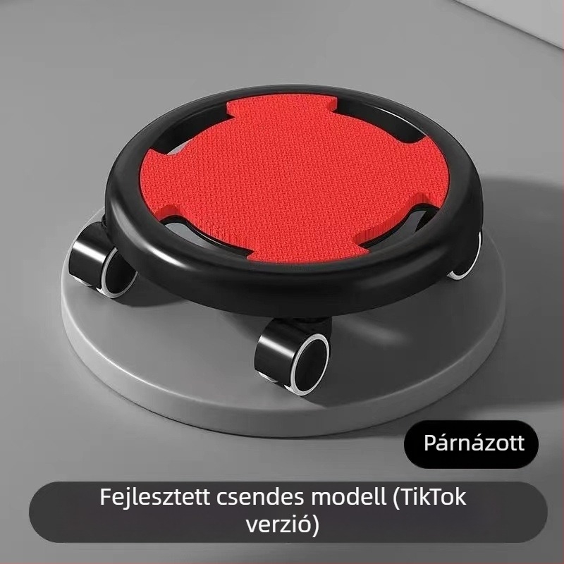 Hasizom-gyakorlat korong négy kerékkel, nem összecsukható, csendes törzs-edzés