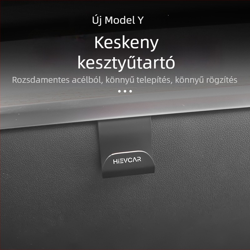 Tesla Model Y kesztyűtartóhoz horog – fém, Future márka, nyomtatott logó, licencelhető privát címke