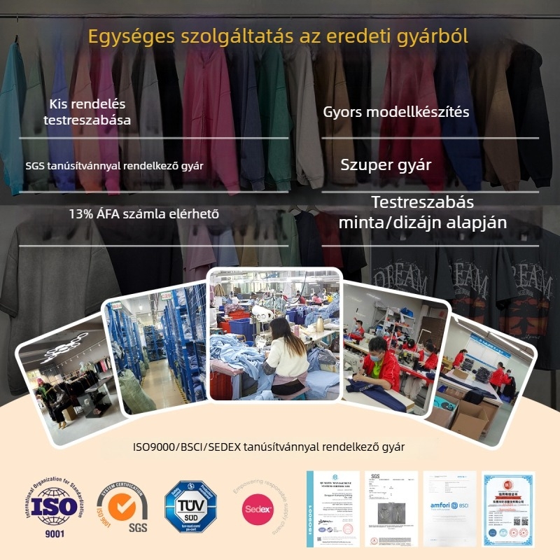 Férfiaknak laza, egyenes szabású farmer nyomtatással, középmagas derekú, cipzáras, pamut denim