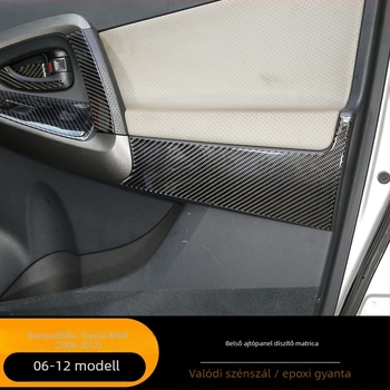 AKLW szénszálas belső ajtó panel burkolat Toyota RAV4 (2006-2012), modell ASCF-1373, testreszabható feldolgozás