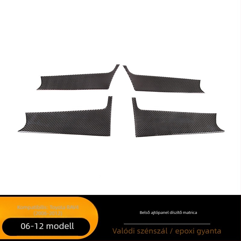 AKLW szénszálas belső ajtó panel burkolat Toyota RAV4 (2006-2012), modell ASCF-1373, testreszabható feldolgozás