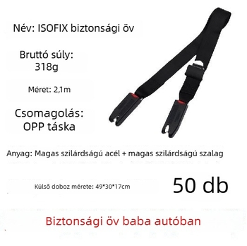 ISOFIX interfész csatlakozó talp autóülésekhez és babakocsikhoz; rögzítő pánt; anyag: poliészter + ABS; modell: ISOFIX interfész biztonsági öv