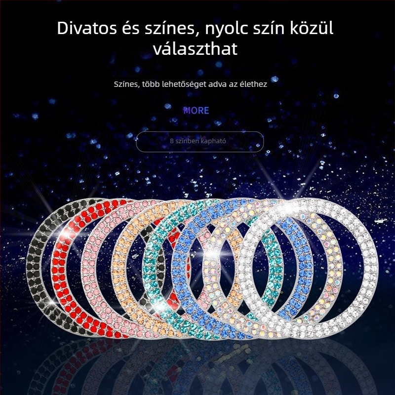 Autó indítógomb körüli dekoratív gyűrű két sor kristályokkal belső dekorációhoz