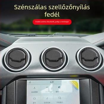 Ford Mustang karbonszálas kilenc darabos készlet a légcsatornákhoz, központi klímaberendezés burkolathoz és beltéri díszítéshez