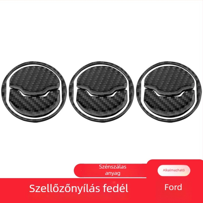 Ford Mustang karbonszálas kilenc darabos készlet a légcsatornákhoz, központi klímaberendezés burkolathoz és beltéri díszítéshez