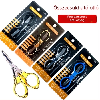 Összecsukható rozsdamentes acél horgász olló, PE és Dyneema damilhoz, többfunkciós