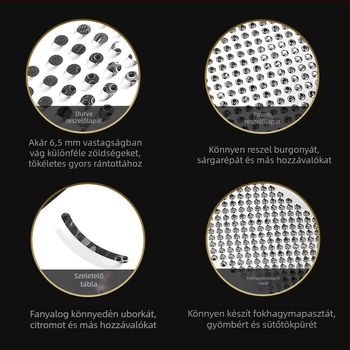 Nedves acél négyszögletes reszelő zöldségekhez, három az egyben multifunkciós, hámozóval