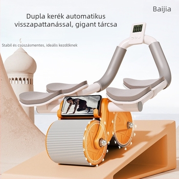 Automatikus visszanyerésű hasgörgő hasizom-edzéshez – nem összecsukható fitnesz roller otthoni és irodai használatra, 1,3 kg, modell 12