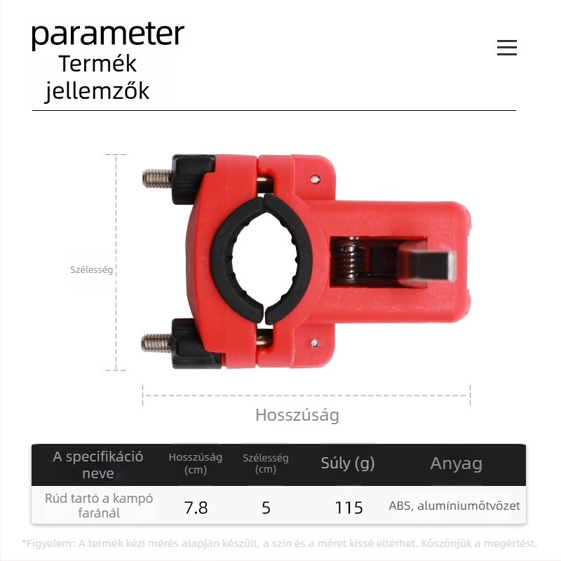 Csónakos horgászbot tartó keret szorító hátsó támasz – alumíniumötvözet, Yi Chu Electronics
