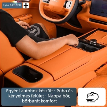 Lynk & Co 900-hoz tervezett kartámasz doboz magasságot növelő párna és központi konzol védőfedél – ABS + bőr