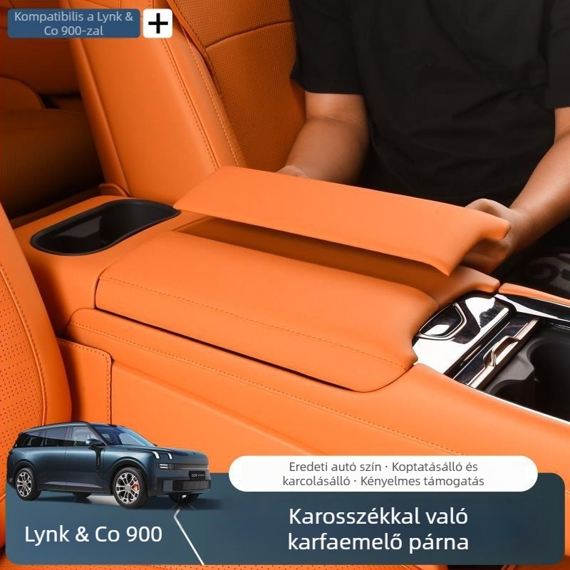 Lynk & Co 900-hoz tervezett kartámasz doboz magasságot növelő párna és központi konzol védőfedél – ABS + bőr