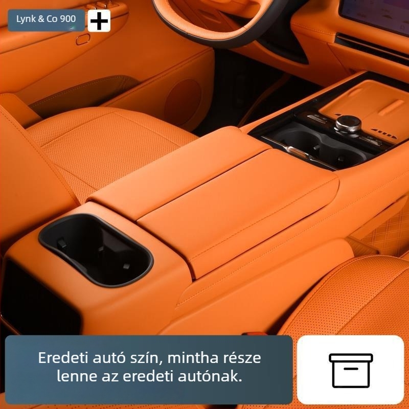 Lynk & Co 900-hoz tervezett kartámasz doboz magasságot növelő párna és központi konzol védőfedél – ABS + bőr