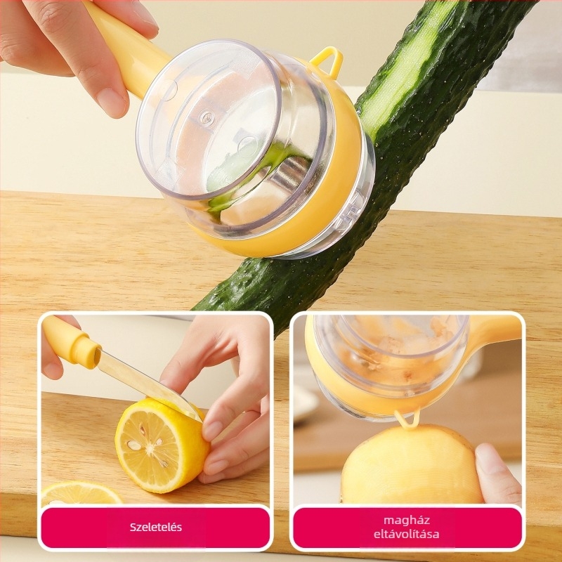 3 az 1-ben konyhai hámozó – hordozható kézi eszköz dinnyéhez és gyümölcsökhöz, műanyag, Leiwei, Yiwu eredet