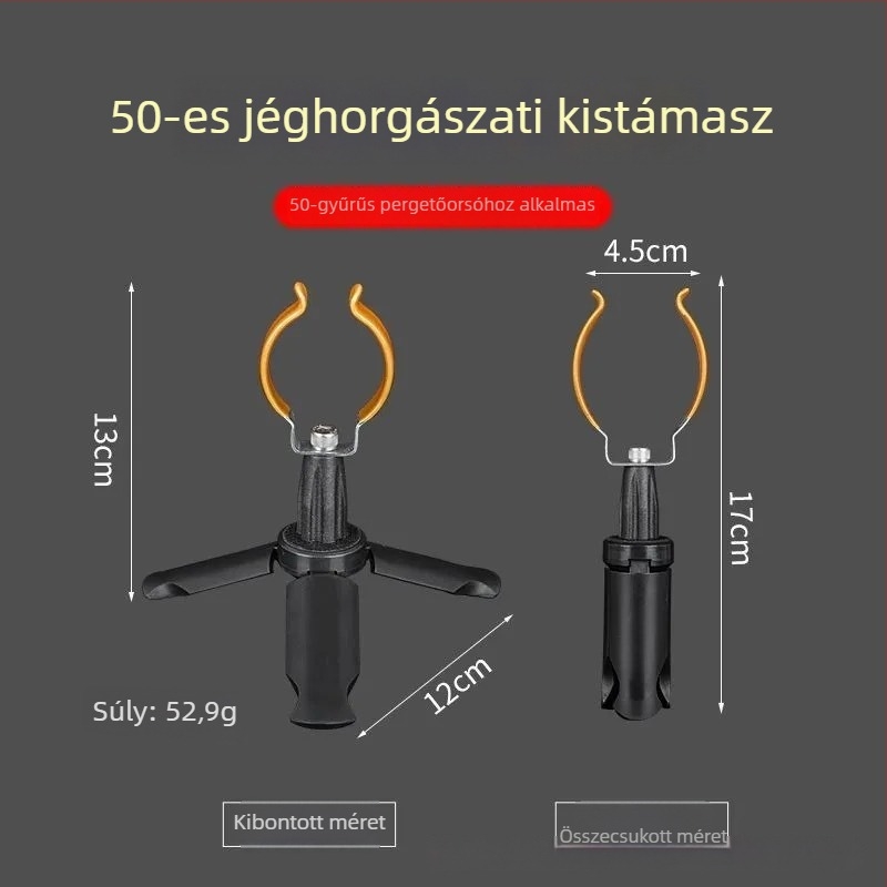 Jéghez illő horgászbot és orsó tartó, hordozható összecsukható állvány téli horgászathoz, kompatibilis 50–60-as orsókkal