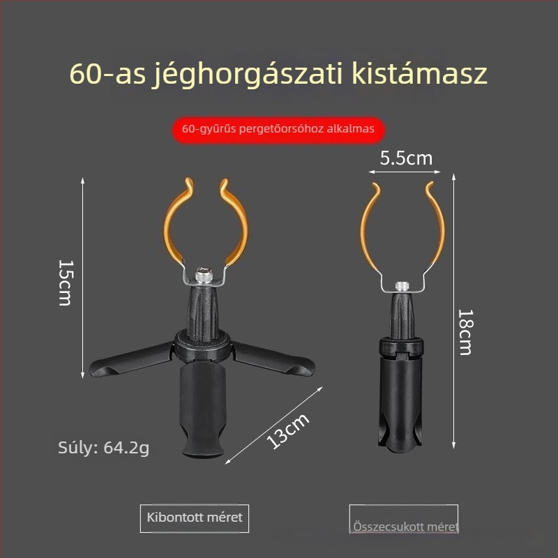 Jéghez illő horgászbot és orsó tartó, hordozható összecsukható állvány téli horgászathoz, kompatibilis 50–60-as orsókkal