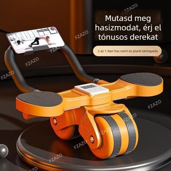 Négykerekes hasizom-roller automatikus visszatéréssel otthoni használatra – hasizom-edző