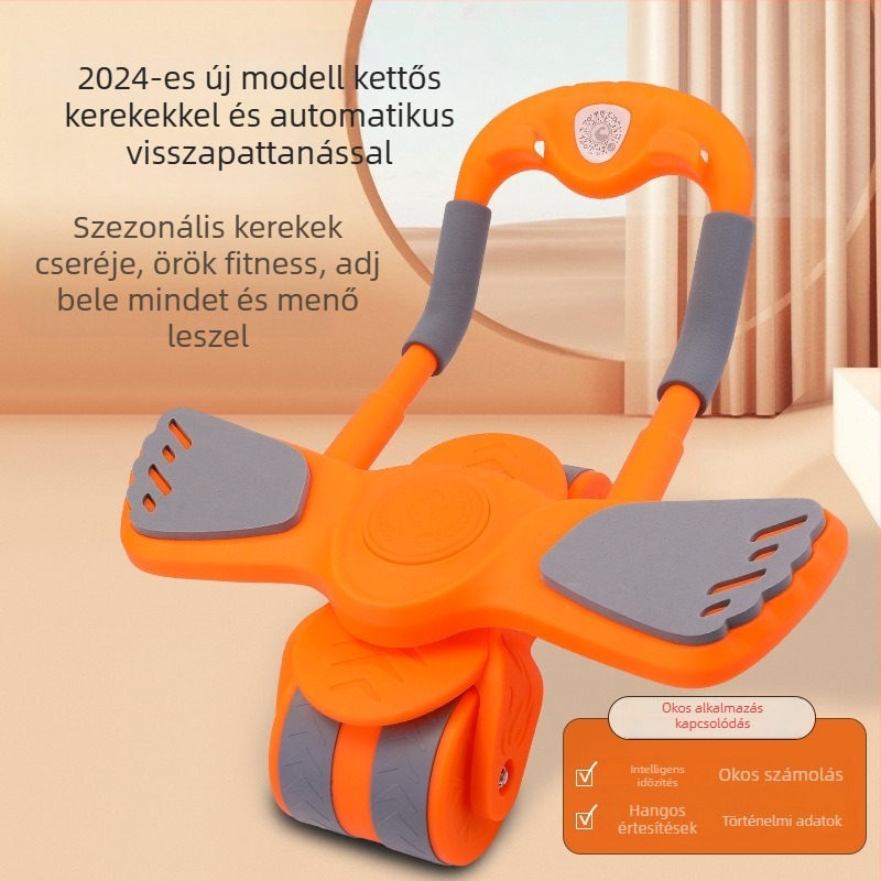 Négykerekes hasizom-roller automatikus visszatéréssel otthoni használatra – hasizom-edző