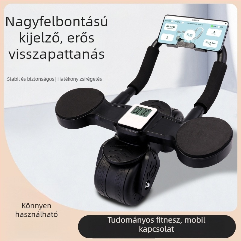 Négykerekes hasizom-roller automatikus visszatéréssel otthoni használatra – hasizom-edző