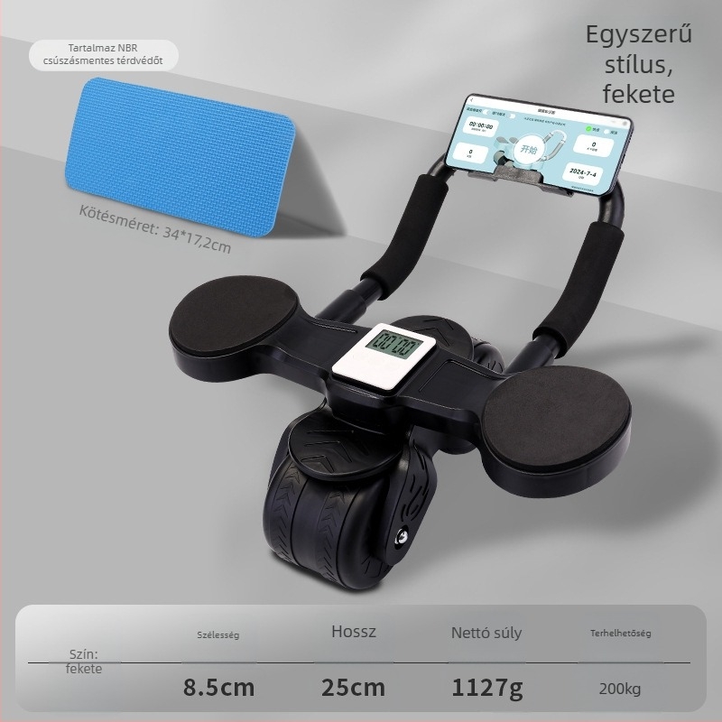 Négykerekes hasizom-roller automatikus visszatéréssel otthoni használatra – hasizom-edző