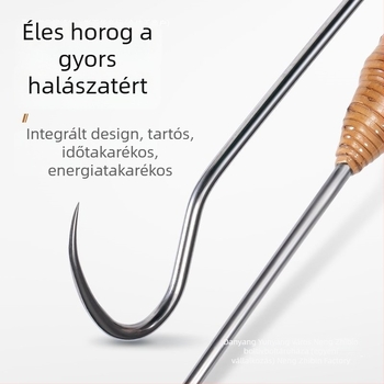 Téli jéghorgászati felszerelés: jégkanál, merítőháló, levehető, PU anyag