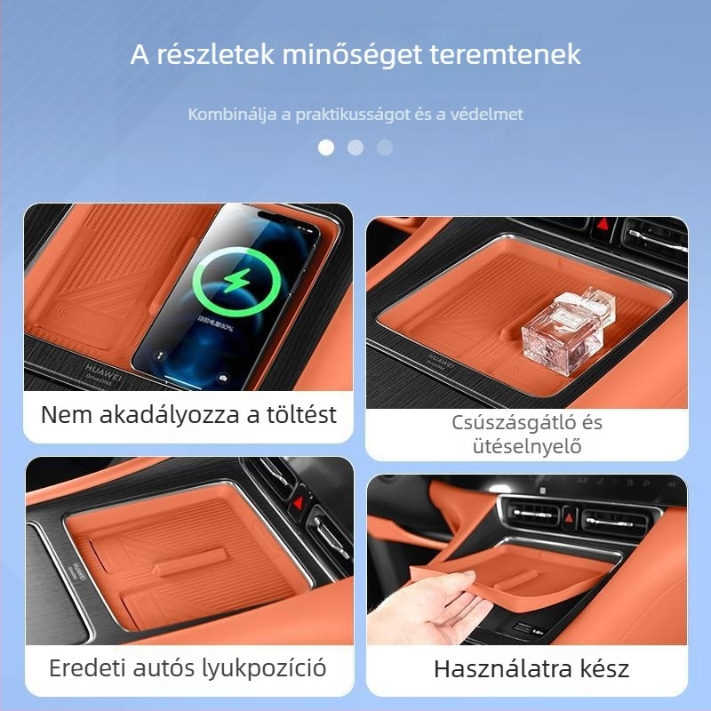 Wenjie M7-hez tervezett vezeték nélküli töltőszilikon párna, kompatibil 26 modelllel, belső dekorációs kiegészítők és autó módosítási alkatrészek