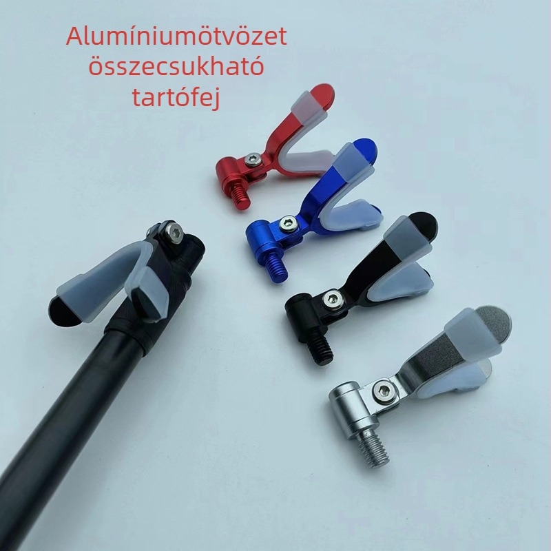 Alumínium ötvözet, csúszásmentes szilikon védő a tartófejhez, szarv alakú fej, összecsukható fém horgászbot-tartó fej