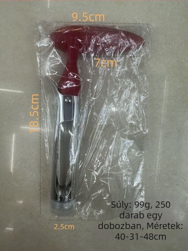 Almakoró rozsdamentes acél pengével és műanyag nyéllel — modern minimalista gyümölcs eszköz, magáncímkés kész