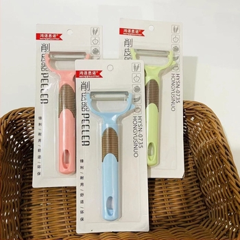 Gyümölcs- és zöldséghámozó, fém+PP konstrukció, többfunkciós, Ring type márka