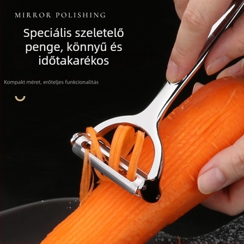 Többfunkciós hámozó cinköntvény testtel és 420 rozsdamentes acél pengével, modern minimalista dizájn