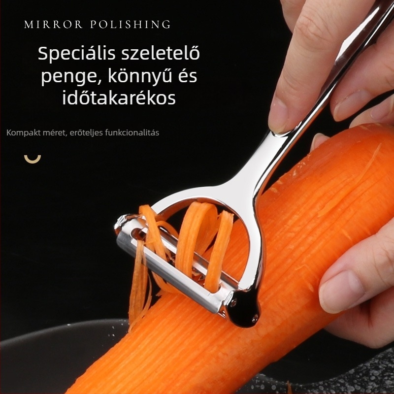 Többfunkciós hámozó cinköntvény testtel és 420 rozsdamentes acél pengével, modern minimalista dizájn