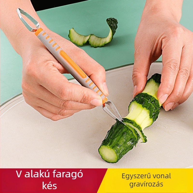 Faragó kés bambusz alakú eszközzel és virágformázóval, rozsdamentes acél, modern minimalist stílus