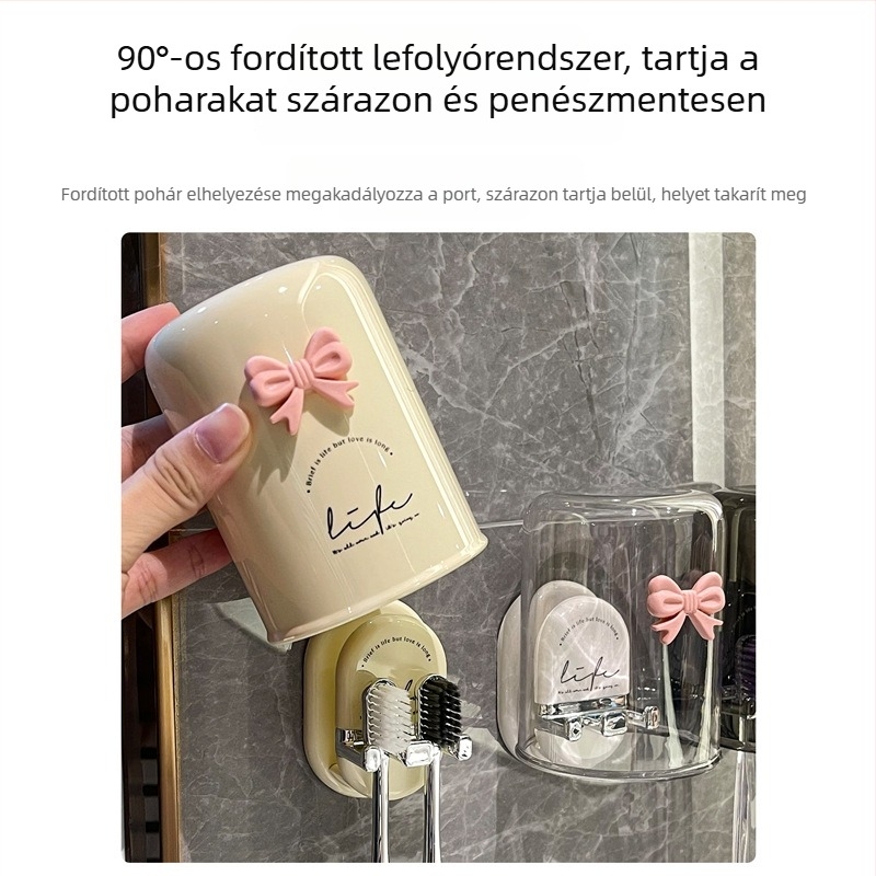 Lida UV sterilizálással rendelkező fogkefetartó, fémből, falra szerelhető vákuumos rögzítés