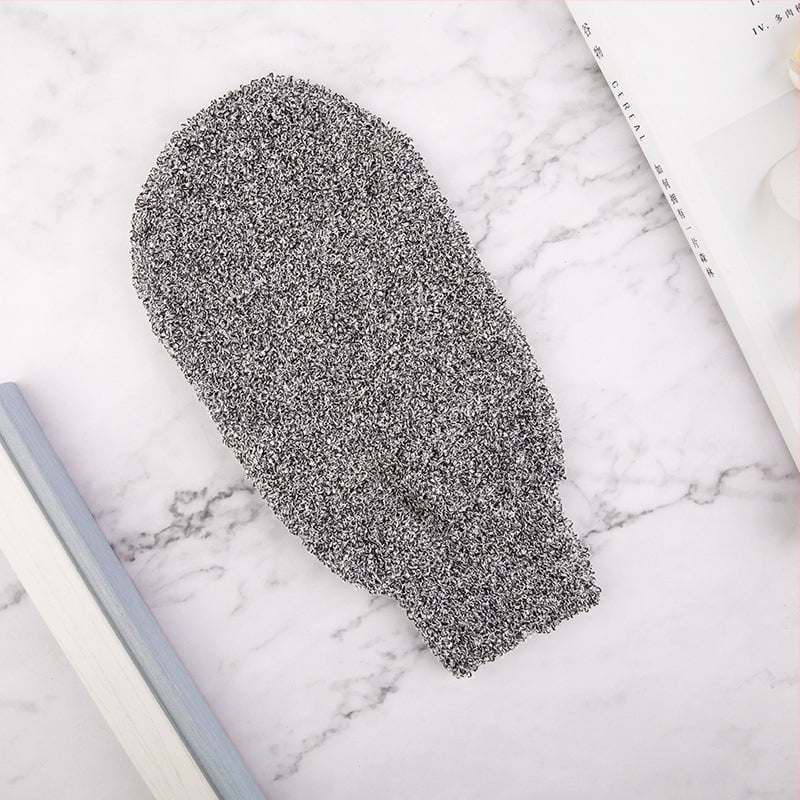 Fürdőkesztyű bambuszrostból és pamutból, Shu rui san yue márka, 500 darab egy dobozban, testreszabás elérhető