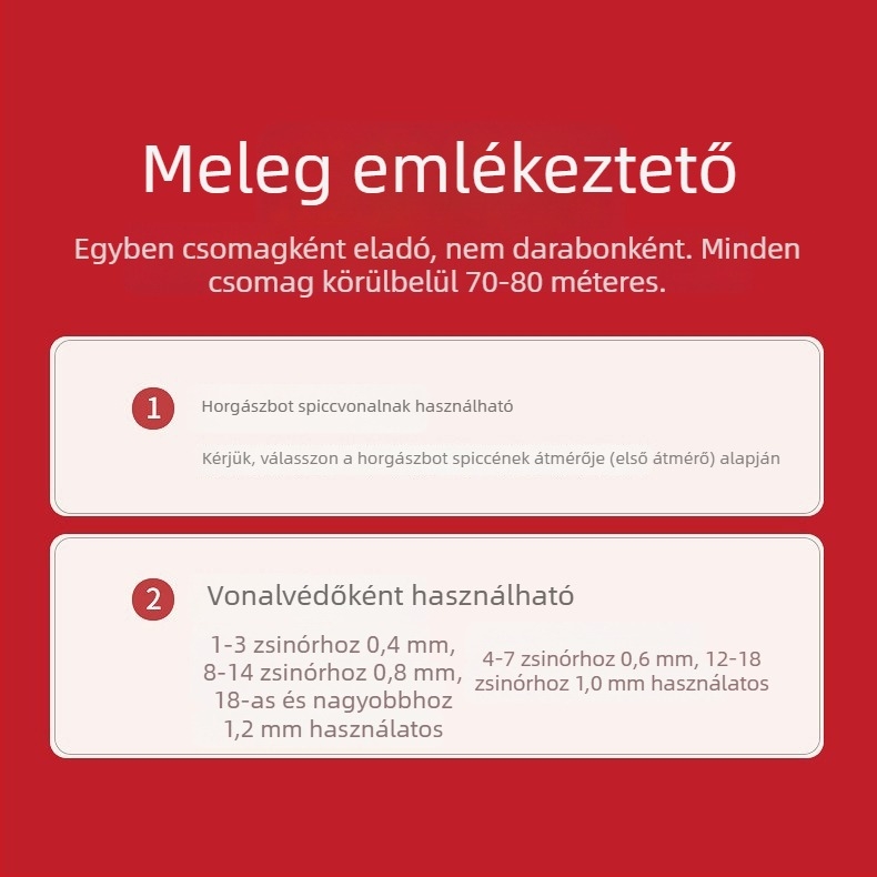 Horgászbot tipvédő zsinórkészlet, vonalvédő zsinórral és kapcsolódó felszerelések