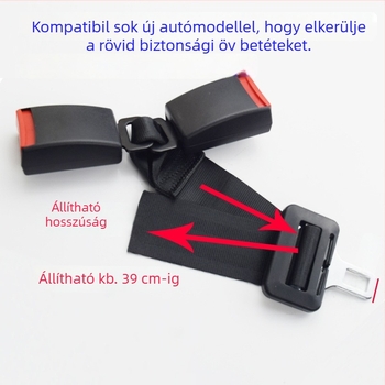 Autó biztonsági öv bővítő, One-to-Two adapter, állítható, ABS + 45# acél + poliészter, márka O'GOODE
