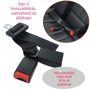 Autó biztonsági öv bővítő, One-to-Two adapter, állítható, ABS + 45# acél + poliészter, márka O'GOODE