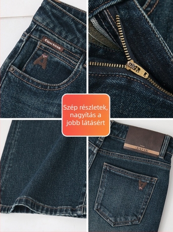Női magas derekú, széles lábú farmernadrág denim (95% pamut, 5% elasztán) – Tavasz 2026