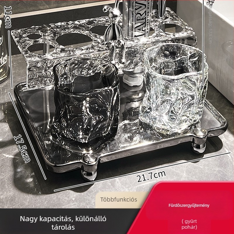 Fogkefetartó pohárkészlet — műanyag, egyéb rögzítés, 1 db, Hongyong