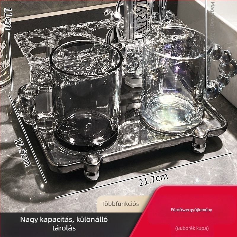 Fogkefetartó pohárkészlet — műanyag, egyéb rögzítés, 1 db, Hongyong
