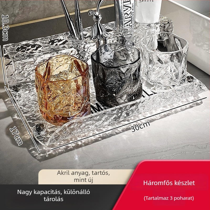 Fogkefetartó pohárkészlet — műanyag, egyéb rögzítés, 1 db, Hongyong