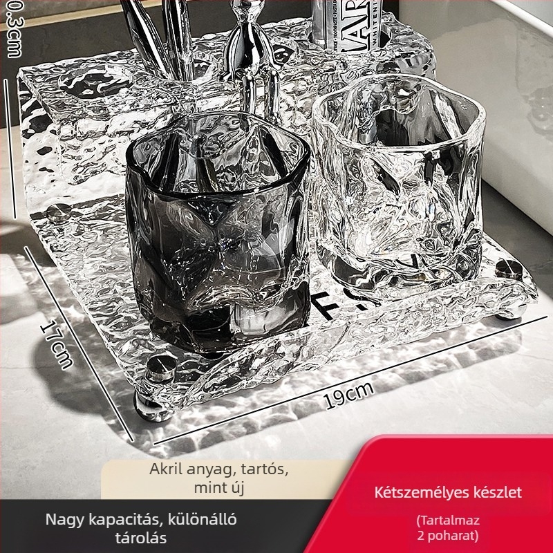 Fogkefetartó pohárkészlet — műanyag, egyéb rögzítés, 1 db, Hongyong