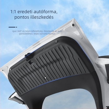 Tesla Model Y (6 ülés) csomagtartó és hátsó ajtó védőlemez - belső ütközésvédő pajzs, ragasztós telepítés, TPE anyag, modell Tsl2013, logó nyomtatás elérhető