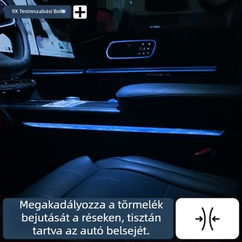Zeekr 9X középkonzol kartámaszának kristályos környezeti megvilágítású díszpaneljei, mindkét oldal