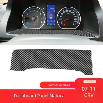 Karbonszálas belső műszerfal panel dekoratív matrica Honda CR-V (2007–2011), kristály ragasztóval, logónyomtatás elérhető