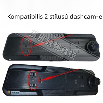 Autóba szerelhető tartó dash cam-hez és visszapillantóhoz – dupla csattal záró, rögzítő lemez, elasztikus szalag