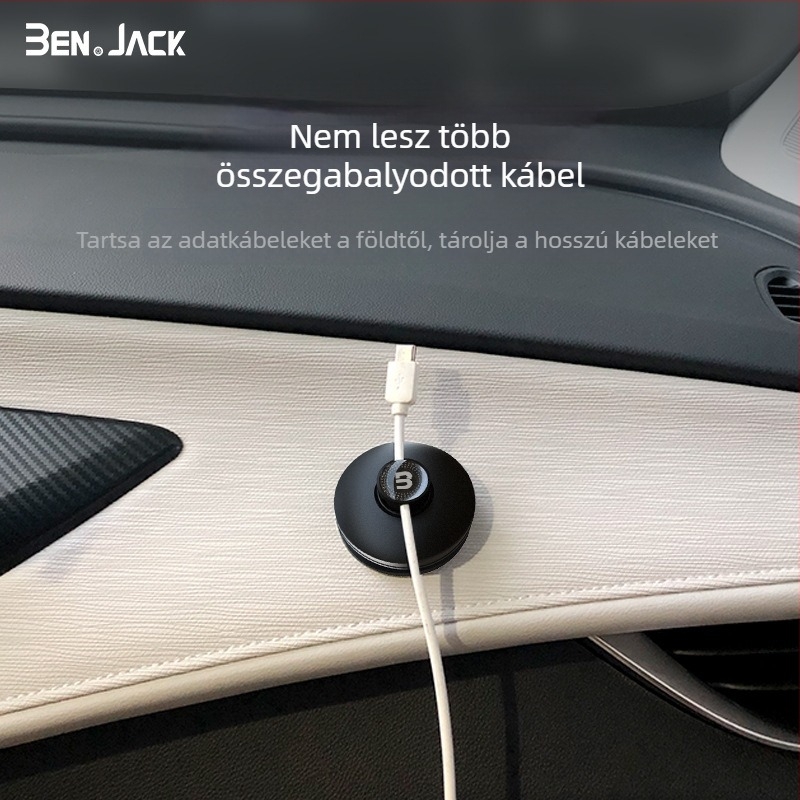 BEN.JACK BAL200906 kábelfogó asztali szervező, PP műanyag, kábelrendező a telefon- és fülhallgató kábelekhez