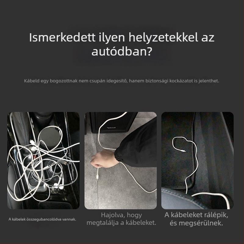 BEN.JACK BAL200906 kábelfogó asztali szervező, PP műanyag, kábelrendező a telefon- és fülhallgató kábelekhez