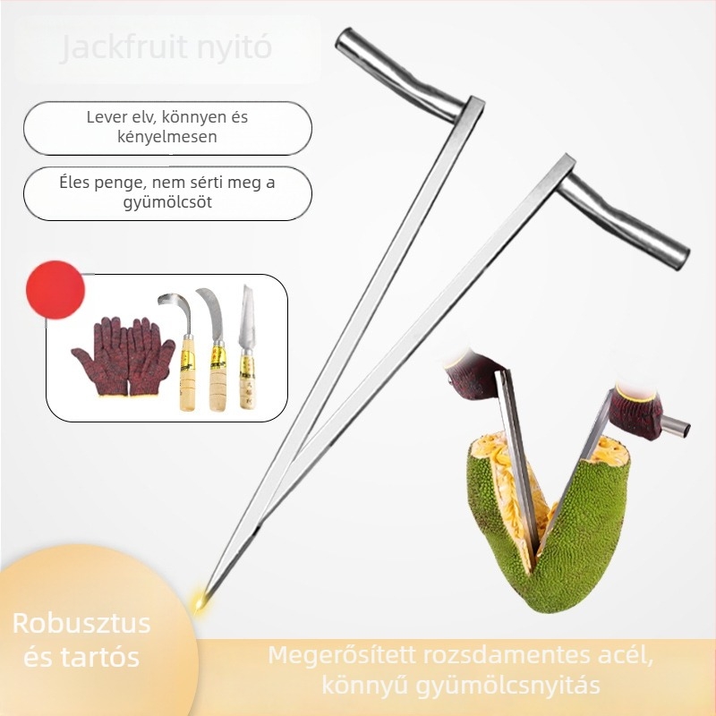Jackfruit szeparáló és magkivágó kés – gyümölcsnyitó rozsdamentes acélból a félbevágáshoz és hámozáshoz (eredet Yongkang, 2024-ben piacra került)