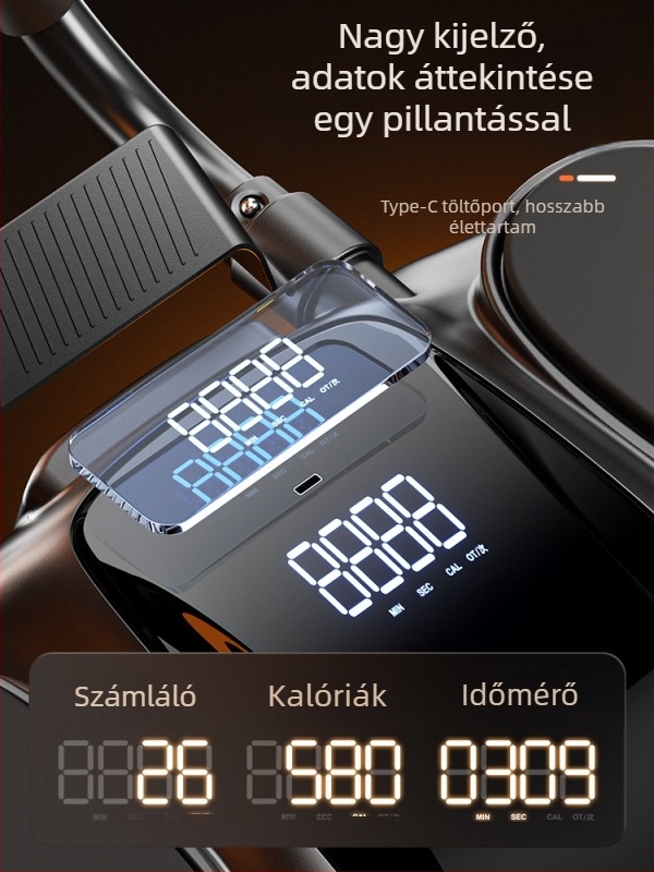 Hasizom görgő LCD nagy kijelzővel, automatikus visszatéréssel, nem összecsukható, súly 2,2 kg, családi használatra